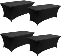 6FT Spandex Table Cover Table Cloth For Folding Tables Fitted Rectangular Tablecover Washable Wrinkle Resistant Polyester Stretch Tablecloth Protector For Wedding Banquet Party (4 Pack, Royal Blue) -Generic Furniture Shop 31tGMJwofaL. AC 2