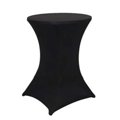 Cocktail Table Covers Stretch Spandex Black Cocktail Table Cover Cloth For Wedding, Banquet And Party (30"-32" Diameter X 42" Height,1Pc)