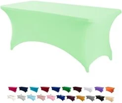 6FT Spandex Table Cover Rectangular Stretch Spandex Tablecloth (Black,6FT) -Generic Furniture Shop 31tSSS16ElL. AC