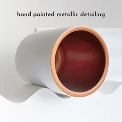 White Ceramic Utensil Holder With Interior Copper Finish - Stylish, Sturdy And Large Spatula Holder For Rose Gold Kitchen Accessories & Copper Kitchen Accessories - Utensil Holder For Kitchen Counter -Generic Furniture Shop 31uvNdHZGBL