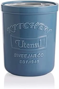 Kitchen Utensil Holder, 7.2" Ceramic Utensil Crock For Cooking Countertop, Housewarming, Wedding, Birthday Gift (Gray) -Generic Furniture Shop 31valnuAckL. AC