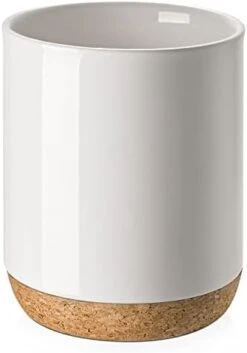 DOWAN Utensil Holder For Kitchen Counter, 7.5 Inches White Cooking Utensil Holder With Thicken Recycled Wooden Cork Mat, DIY Gifts For Moms And Grandma, Kitchen Decor, -Generic Furniture Shop 31vzUyVQAnL. AC