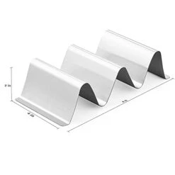 Taco Holder Stand,Set Of 6 Stainless Steel Taco Tray,Stylish Taco Shell Holders, Rack Holds Up To 3 Tacos Each Keeping Shells Upright, Health Material Taco Rack By RTT -Oven,Grill And Dishwasher Safe -Generic Furniture Shop 31xqqBEBoTL