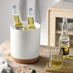 DOWAN Utensil Holder For Kitchen Counter, 7.5 Inches White Cooking Utensil Holder With Thicken Recycled Wooden Cork Mat, DIY Gifts For Moms And Grandma, Kitchen Decor, -Generic Furniture Shop 410Eip2SnPL