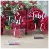 Acrylic Wedding Table Numbers 1-10 With Stands | 4x6 Inch Printed Calligraphy, Clear Table Number Signs And Holders | Perfect For Wedding Reception, Centerpiece Decoration, Event, Party