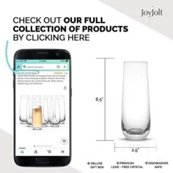 Milo Stemless Champagne Flutes Set Of 8 Crystal Glasses. 9.4oz Champagne Glasses. Prosecco Wine Flute, Mimosa Glasses Set, Cocktail Glass Set, Water Glasses, Highball Glass, Bar Glassware -Generic Furniture Shop 410ShaoeUJL