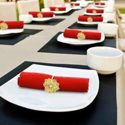 24 Pcs Napkin Rings Alloy Napkin Rings Hollow Out Flower Ring Napkin Holder Adornment Exquisite Household Floral Rhinestone Napkin Rings Set For Christmas Wedding Party Table Decor (Gold) -Generic Furniture Shop 411HyoQkmYL