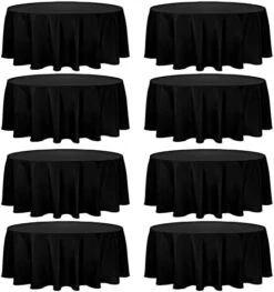 8 Pack Thick Premium Round Tablecloth 90 Inch Round Table Covers Bulk Washable Polyester Fabric Round Table Clothes For Wedding Party Reception Banquet Buffet Restaurant (Black, 90 Inch) -Generic Furniture Shop 411Zg5kPEZL. AC 1