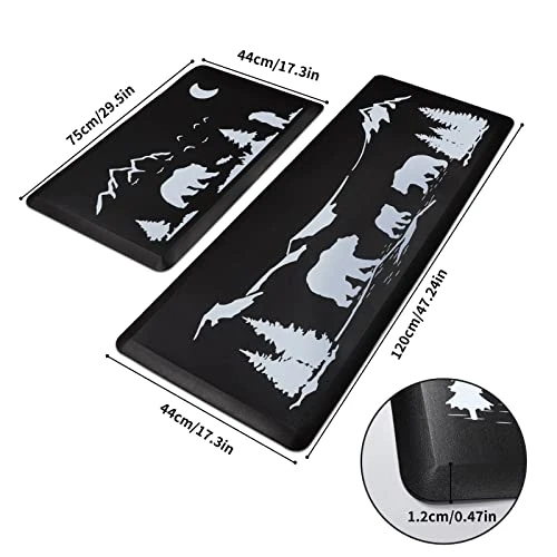 Hoikwo 2 Pcs Home Kitchen Decor Bear Rugs And Mats For Floor, Apartment Essentials, 0.47inch Thick Cushioned Anti Fatigue Mats Winter Kitchen Floor Mat For Sink, Laundry, Office 2 Hoikwo 2 Pcs Home Kitchen Decor Bear Rugs And Mats For Floor, Apartment Essentials, 0.47inch Thick Cushioned Anti Fatigue Mats Winter Kitchen Floor Mat For Sink, Laundry, Office - Image 2