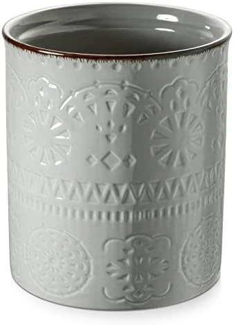 Kitchen Utensil Holder, 7.2”Extra Large Farmhouse Utensil Holders For Countertop, White Ceramic Utensil Crock, Anti Slip & Scratch Cork Bottom, Utensil Holder For Kitchen Counter 5 Kitchen Utensil Holder, 7.2”Extra Large Farmhouse Utensil Holders For Countertop, White Ceramic Utensil Crock, Anti Slip & Scratch Cork Bottom, Utensil Holder For Kitchen Counter - Image 5