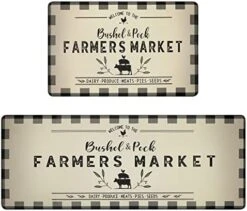 Farmhouse Anti Fatigue Kitchen Rug And Mats 2 Pieces PVC Leather Heavy Duty Standing Mats For Kitchen Sink Office Standing Desk Rug Wipe Clean -Generic Furniture Shop 415mkl4e8xL. AC