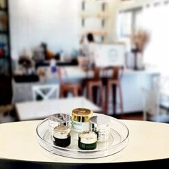 Zy Susan Turntable For Cabinet, 2 Pack 9.3 Inch Clear Lazy Susan Organizer Plastic Makeup Organizer Bathroom Jewelry Holder -Generic Furniture Shop 416U4sX2znL