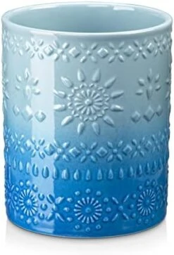 Intage Utensil Holder For Kitchen Countertop, LOVECASA 7.2” Large Ceramic Utensil Crock For Home Décor, Farmhouse Utensil Vase For Mother's Day, Housewarming, Wedding, Birthday Gift - Gradient Red -Generic Furniture Shop 416hwammYdL. AC