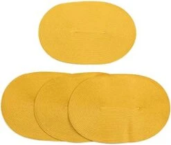 London Woven Spiral Table Placemats 16.9 X 13 Inches Oval Set Of 4 Non-Slip Dining Red -Generic Furniture Shop 416qbqJLRJL. AC