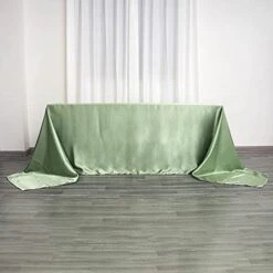 Tablecloths 90x156 Inch Sage Green Satin Rectangle Tablecloth Table Cover Linens For Wedding Table Cloth Party Reception Events Kitchen Dining, 90' X 156' -Generic Furniture Shop 4170MFCx6WL