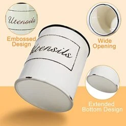 Extra Large Utensil Holder For Long Cooking Tools, 7.2'' Deep And Wide Opening, Rustic Farmhouse Utensil Holder, No Tipping Over, Dishwasher Safe, Ceramic Utensil Crock For Long Spoon Spatula -Generic Furniture Shop 417OHD9vqQL