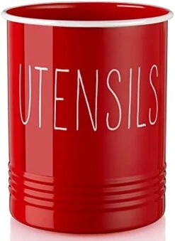 Kitchen Utensil Holder, 6.7" Utensil Holder For Kitchen Counter, Cooking Utensil Crock With Cork Bottom, Modern Farmhouse Kitchen Decor, Countertop Utensil Storage Caddy Organizer, Black -Generic Furniture Shop 417qjA799CL. AC