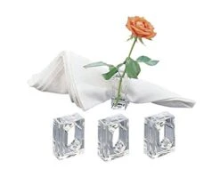 Acrylic Napkin Rings Bud Vase Flower Holder – Clear - Table Décor, 2-in 1 (Bulk Set) Wholesale (4) -Generic Furniture Shop 417sP3vQQjL