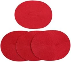 London Woven Spiral Table Placemats 16.9 X 13 Inches Oval Set Of 4 Non-Slip Dining Red -Generic Furniture Shop 417sohd6o0L. AC