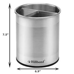 Stainless Steel Utensil Holder With Removable Divider For Easy Clean, 360° Rotating Kitchen Utensil Crocks With Weighted Base For No Tipping Over, Utensil Caddy Organizer (EXTRA LARGE) -Generic Furniture Shop 417yQZJo5gL