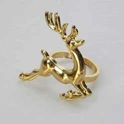 (Set Of 6) Gold Reindeer Dinner Napkin Rings For Christmas Lunch Dinner Party Tableware Napkin Set Christmas Decorations Napkin Holder -Generic Furniture Shop 418EEaBzJeL