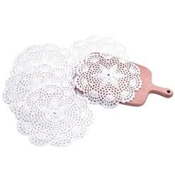 8 Inch Doilies Crochet Round Lace Doily Handmade Placemats 100% Cotton Floral Crocheted Coasters, Flower Design, Pack Of 8 (White) -Generic Furniture Shop 418ZnyuFlYS