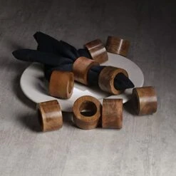 Napkin Ring Set Of 6, Napkin Rings,Christmas Napkin Ring,Wedding Napkin Rings, Thanksgiving Babyshower Napkin Ring,Dining Napkin Rings Wooden,Loving Napkin Ring- Natural Wood -Generic Furniture Shop 418j4oIwq0L