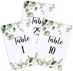 26 Pieces Wedding Table Numbers Cards 1-25 With Head Table Numbers Greenery Eucalyptus Table Cards Double Sided Party Table Numbers For Wedding Reception Baby Shower Birthday Bridal Party (Gold) 14 26 Pieces Wedding Table Numbers Cards 1-25 With Head Table Numbers Greenery Eucalyptus Table Cards Double Sided Party Table Numbers For Wedding Reception Baby Shower Birthday Bridal Party (Gold) -Generic Furniture Shop 419 EjviaL. AC