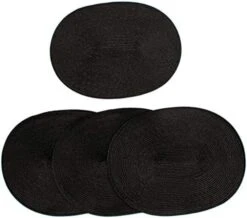 London Woven Spiral Table Placemats 16.9 X 13 Inches Oval Set Of 4 Non-Slip Dining Red -Generic Furniture Shop 419bf 1mcIL. AC