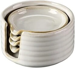 Eramic Spoon Rest,Spoon Holder,Soy Sauce Dishes With Holder For Kitchen,Household Dipping Sauce Dishes Set, Side Dishes,LIUCUON Kitchen Basics,Set Of 4 Kitchen Accessories For Utensils (cream) -Generic Furniture Shop 419yjxVNy7L. AC