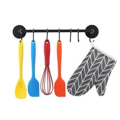 LEVOSHUA 7 Hooks Magnetic Utensil Holder Untensil Rack Tool Hanger Organizer For Refrigerator, Metal Cabinet, Metal Stove, Grill, BBQ