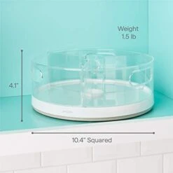 Crazy Susan Turntable, Divided Lazy Susan Organizer With 3 Clear Bins For Cabinet And Pantry Storage,White -Generic Furniture Shop 41BRaQ0hUXL