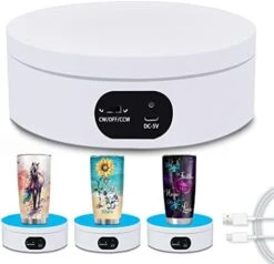 YVV Turner Cup Rotating Display Stand For Epoxy Glitter Tumbler, 360 Degree Automatic Mute Rotating Turntable For Photography Products Tumbler Making Supplies Spinner -Generic Furniture Shop 41BZwXrujdL. AC
