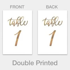 Gold Wedding Table Numbers Cards (1-30 + Head Table) 4x6 Double Sided Modern Calligraphy Foil Design Best For Receptions, Banquets, Cafés, Restaurants & Parties -Generic Furniture Shop 41CJHe8QhvL