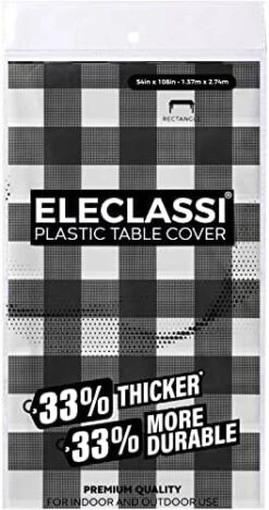 White 6 Pack Premium Disposable Plastic Tablecloth 54 X 108 In - Plastic Table Cloths For Parties Disposable Tablecloth For Rectangle Table Up To 8 Ft - Rectangle Tablecloth - White Plastic Tablecloth -Generic Furniture Shop 41CQN0BJrLL. AC