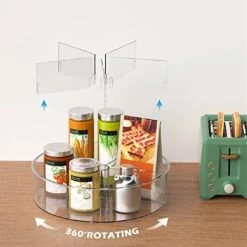 Plastic Round Lazy Susan Rotating Turntable Food Storage Container For Cabinet, Pantry, Refrigerator, Countertop, Spinning Organizer For Spices, Condiments, Baking Supplies 11.5'' 2 Packs -Generic Furniture Shop 41ChKWxUDYL