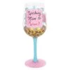 Enesco Designs By Lolita Lady Boss Hand-Painted Artisan Wine Glass, 1 Count (Pack Of 1), Multicolor