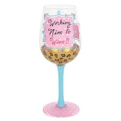Enesco Designs By Lolita Lady Boss Hand-Painted Artisan Wine Glass, 1 Count (Pack Of 1), Multicolor