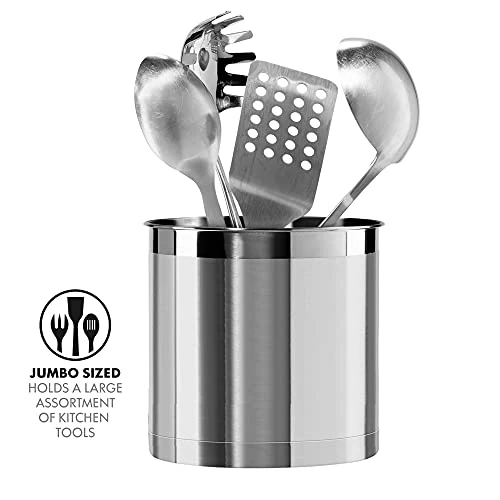 Ggi Jumbo Stainless Steel Utensil Holder, 7" 1 Ggi Jumbo Stainless Steel Utensil Holder, 7"