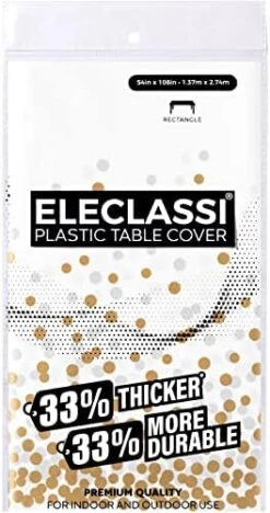 White 6 Pack Premium Disposable Plastic Tablecloth 54 X 108 In - Plastic Table Cloths For Parties Disposable Tablecloth For Rectangle Table Up To 8 Ft - Rectangle Tablecloth - White Plastic Tablecloth -Generic Furniture Shop 41DtzRJOF1L. AC