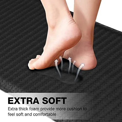 Kitchen Mat Anti Fatigue Kitchen Floor Mat Black Kitchen Rug Non-Skid Waterproof Kitchen Mats And Rugs Ergonomic Comfort Standing Desk Mat Memory Foam Mat For Home Office Sink 17"x29" 4 Kitchen Mat Anti Fatigue Kitchen Floor Mat Black Kitchen Rug Non-Skid Waterproof Kitchen Mats And Rugs Ergonomic Comfort Standing Desk Mat Memory Foam Mat For Home Office Sink 17"x29" - Image 4