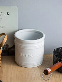 Utensil Holder For Countertop Porcelain Utensil Caddy Farmhouse Decor Kitchen Utensil Crock Large Size For Kitchen Storage, White -Generic Furniture Shop 41Fw1iFbsNL