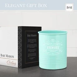 Large Farmhouse Kitchen Utensil Holder For Countertop - Kitchen Utensil Caddy - Teal Cooking Utensils Holder For Kitchen Counter - Utensil Organizer Jar For Wooden Spoon And Spatulas 9 Large Farmhouse Kitchen Utensil Holder For Countertop - Kitchen Utensil Caddy - Teal Cooking Utensils Holder For Kitchen Counter - Utensil Organizer Jar For Wooden Spoon And Spatulas -Generic Furniture Shop 41G5CBs18CL