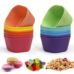 15 Ounce Bowls Set Of 16 Kids Colorful Snack Bowls Set Toddlers Cereal Bowl Set Children Bowl Kid Microwave Dishwasher Safe BPA Free Bowls - 8 Colors