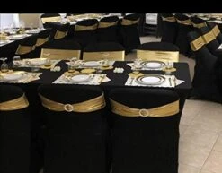 8ft Tablecloth Rectangular Spandex Linen - Black Table Cloth Fitted Cover For 8 Foot Folding Table, Wedding Linens Banquet Cloths Rectangle Covers -Generic Furniture Shop 41GMFqhCOwL