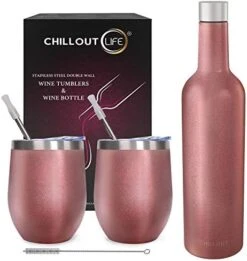 Stainless Steel Wine Tumblers 2 Pack 12 Oz - Double Wall Vacuum Insulated Wine Cups With Lids And Straws Set For Coffee, Wine, Cocktails (Rose Gold) -Generic Furniture Shop 41Ha76QyCJL. AC