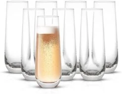 Milo Stemless Champagne Flutes Set Of 8 Crystal Glasses. 9.4oz Champagne Glasses. Prosecco Wine Flute, Mimosa Glasses Set, Cocktail Glass Set, Water Glasses, Highball Glass, Bar Glassware -Generic Furniture Shop 41HbZuzPWuL. AC