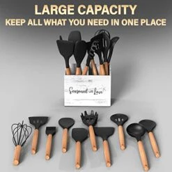 Cooking Utensil Holder, Cute Kitchen Counter Organizer, Utensil Caddy, Lovely Farmhouse Kitchen Decor (White) -Generic Furniture Shop 41HpwqD9JCL