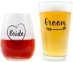 Funny Mr. Right And Mrs. Always Right Novelty Wine Glass And Beer Glass | Includes Fun, Stylish Gift Box | For Weddings, Engagement, Newlywed, Bachelorette, Anniversary, Couples Gifts -Generic Furniture Shop 41IlHwTrkML. AC