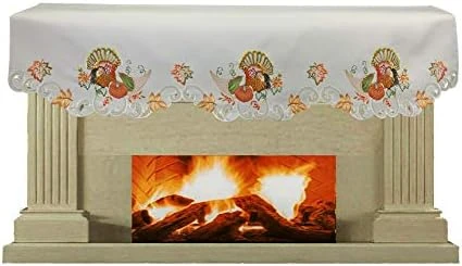 4PCS Fall Harvest Thanksgiving Placemats 11x17”, Embroidered Turkey Pumpkin Maple Leaf Place Mats Tray Cloths Ivory, Set Of 4 Pieces 4 4PCS Fall Harvest Thanksgiving Placemats 11x17”, Embroidered Turkey Pumpkin Maple Leaf Place Mats Tray Cloths Ivory, Set Of 4 Pieces - Image 4